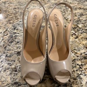 Guess Platform Slibgback Heels - Nude